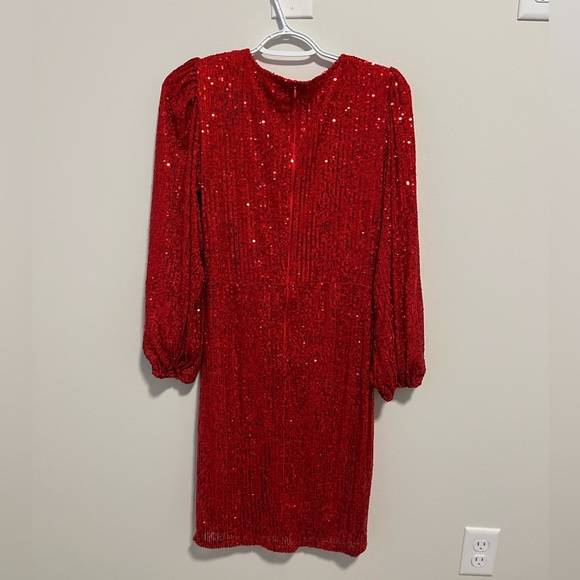 NWT Ivy City Co Sequin Red Holiday Dress Small - Picture 9 of 11